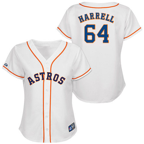 Lucas Harrell #64 mlb Jersey-Houston Astros Women's Authentic Home White Cool Base Baseball Jersey